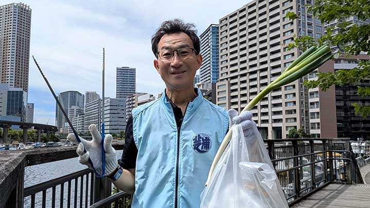 芝浦3・4丁目町会の清掃活動に参加