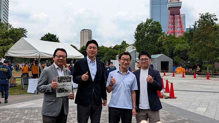 港区内消防団ポンプ操法大会を観戦