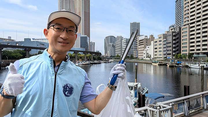 芝浦3・4丁目町会の清掃活動に参加